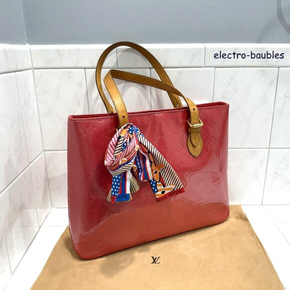 Authentic Louis Vuitton Monogram Vernis Brentwood Tote in Framboise - GUC - Picture 16 of 16